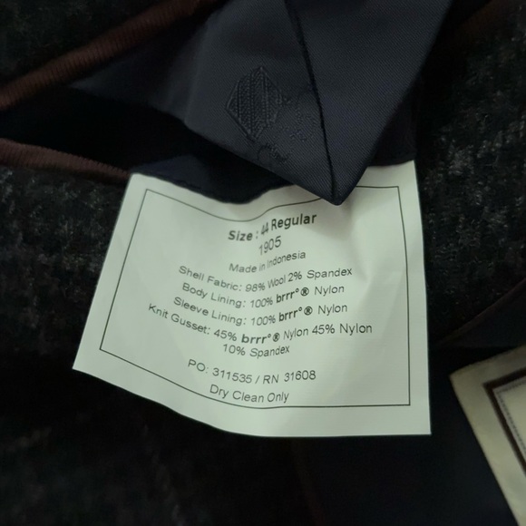 Jos. A. Bank Blazer Jacket Mens 44R Sports Coat Tailored Fit Plaid Charcoal Gray - Picture 7 of 7